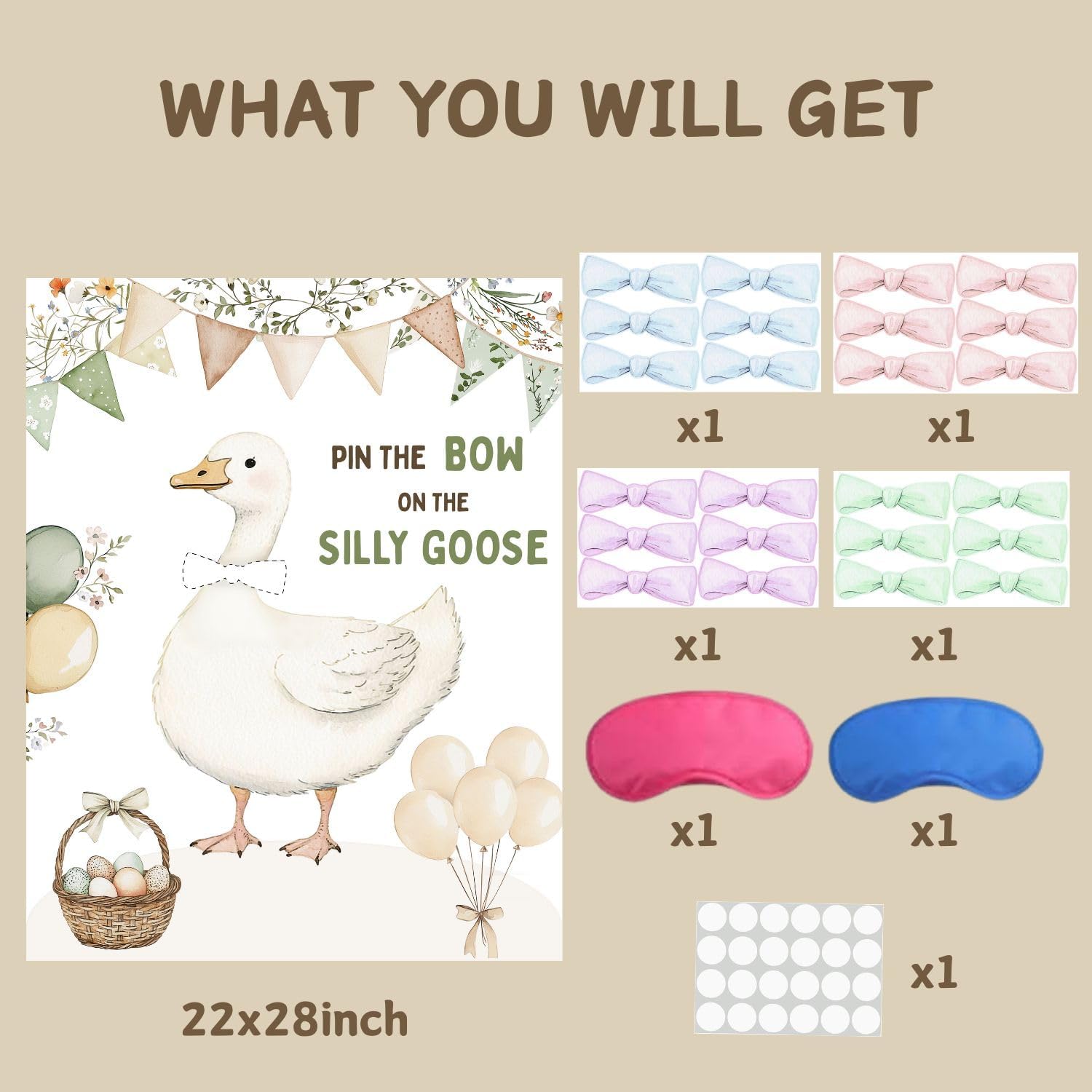 Silly Goose Pin Game – Large Poster, Silly Goose Baby Shower, Birthday Decorations, Perfect Goose Decor for Party