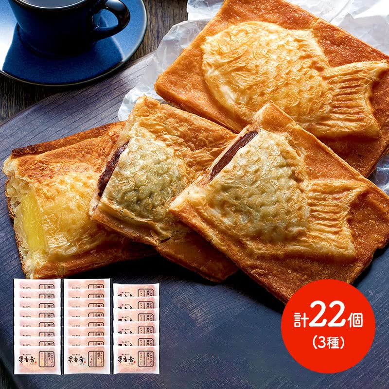 Amazon.co.jp: 果香音 クロワッサン鯛焼き 3種セット (計22個 つぶあん