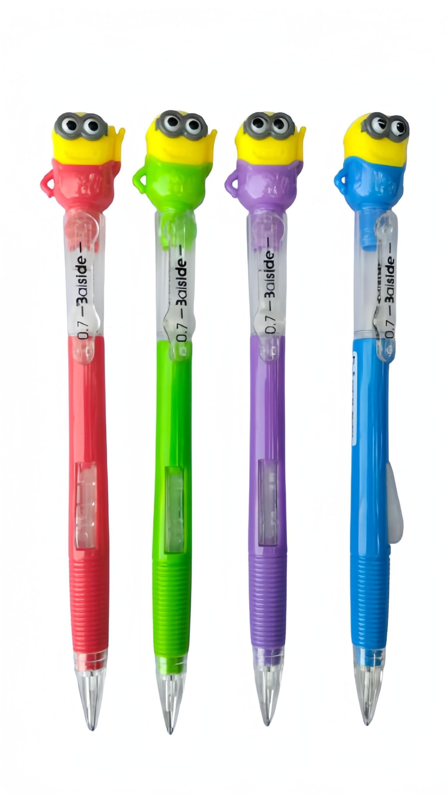 Mechanical Fancy Pencil 0.7mm Lead With Cartoon Design, Side Click, For Kids, Boys & Girls, Student Writing Pencils, Best Birthday Return Gifts, Pack Of 4 Pcs