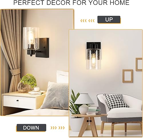 Miniatura 3 de Depuley 1 luz de aplique de pared en negro mate, iluminación industrial para tocador de baño, lámpara de montaje en pared estilo granja vintage