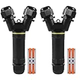 MELIFE 2PCS IP68 Waterproof Electrical Cable Connector, Outdoor 2 Way Y Shape Junction Box, 32A/450V Waterproof Wire Connectors for AWG 28-12, Quick Screwless Installation