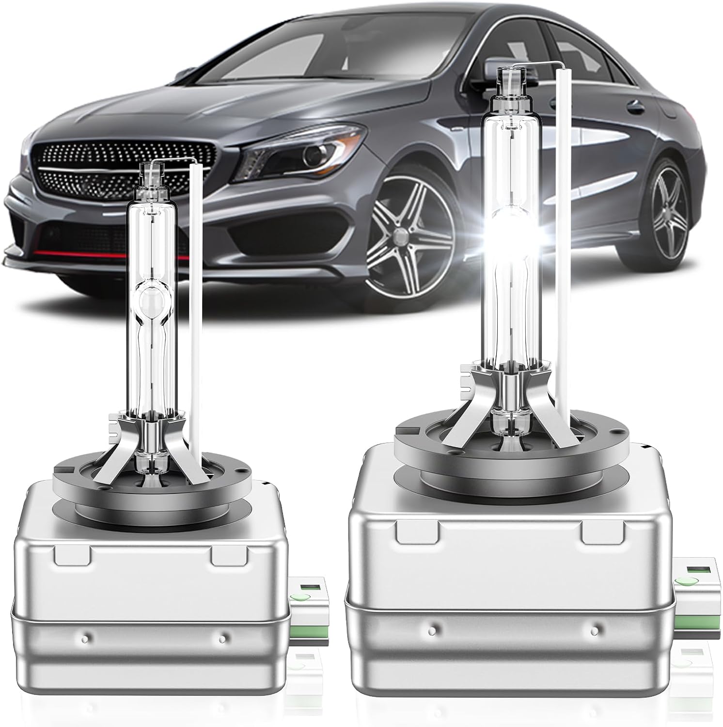Fit for Mercedes Benz 2014-2016 CLA250 GLA250 2014-2018 GLA45 AMG D3S HID Xenon Headlight Bulbs, High and Low Beam OEM 35W Bi-Xenon Light Bulb Replacement, 6000K Cool White, Pack of 2