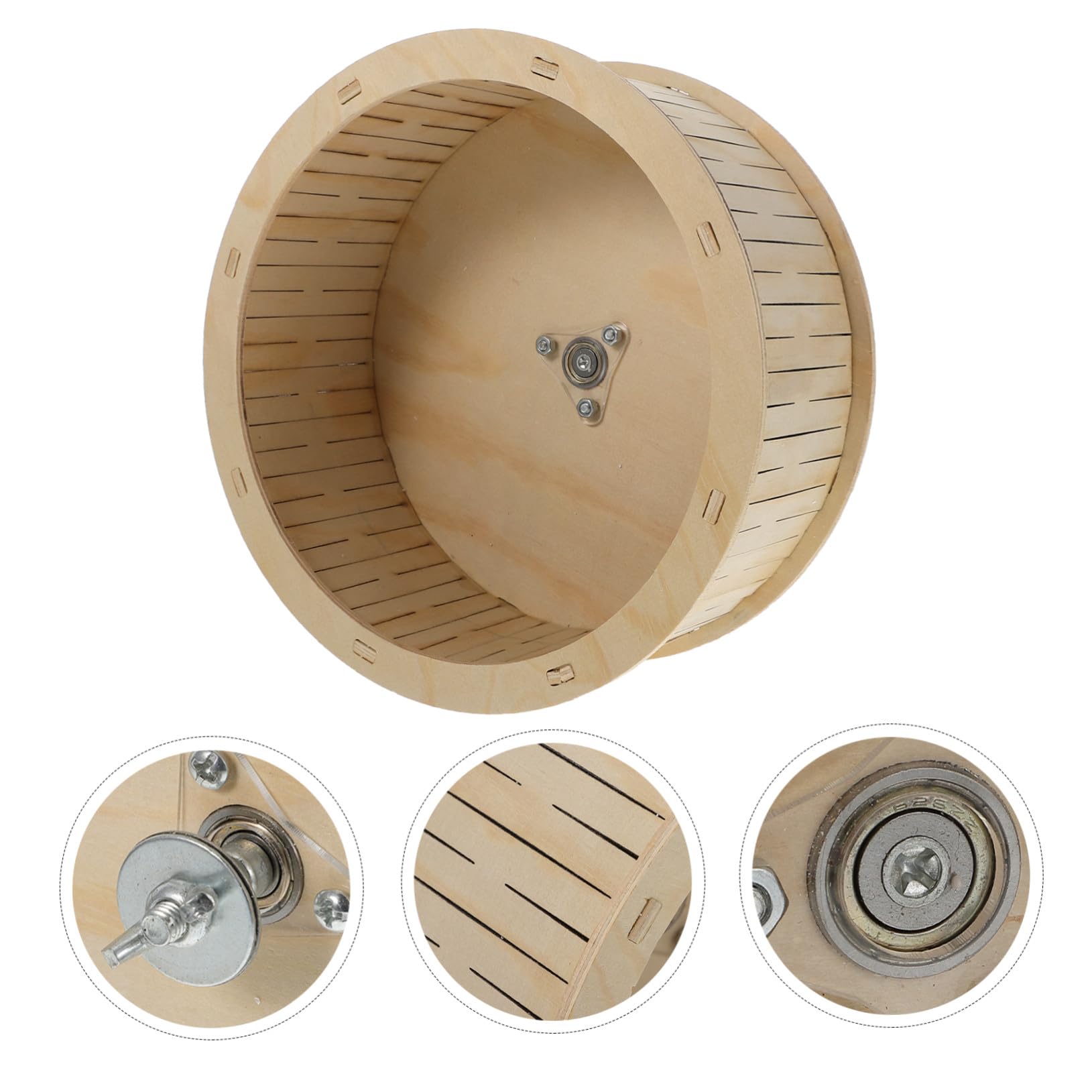 Rueda de Madera para Hámster Juguete Silencioso y Resistente para Ejercicio de Pequeños Roedores y Chinchillas Superficie Antideslizante para Mascotas Pequeñas
