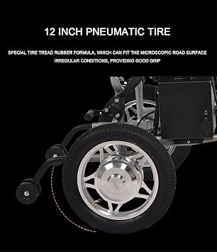 Electric Wheelchair, Folding Lightweight Wheelchai Adult Electric Wheelchair Suitable for Elderly People with Disabilities Can Be Folded in One Step Aluminum Alloy Material 360-deg
