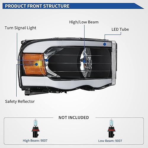 Miniatura 266 de oEdRo Faros delanteros compatibles con Ford F150 / 06-08 Lincoln Mark LT Pickup 2004, 2005, 2006, 2007, 2008, Ford F150 / 06-08 Lincoln Mark LT OE