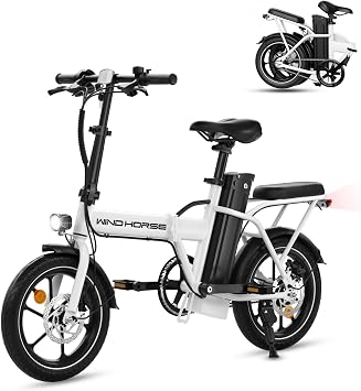 RIDWIND Folding Electric Bike for Adults, 16" Electric Bicycle