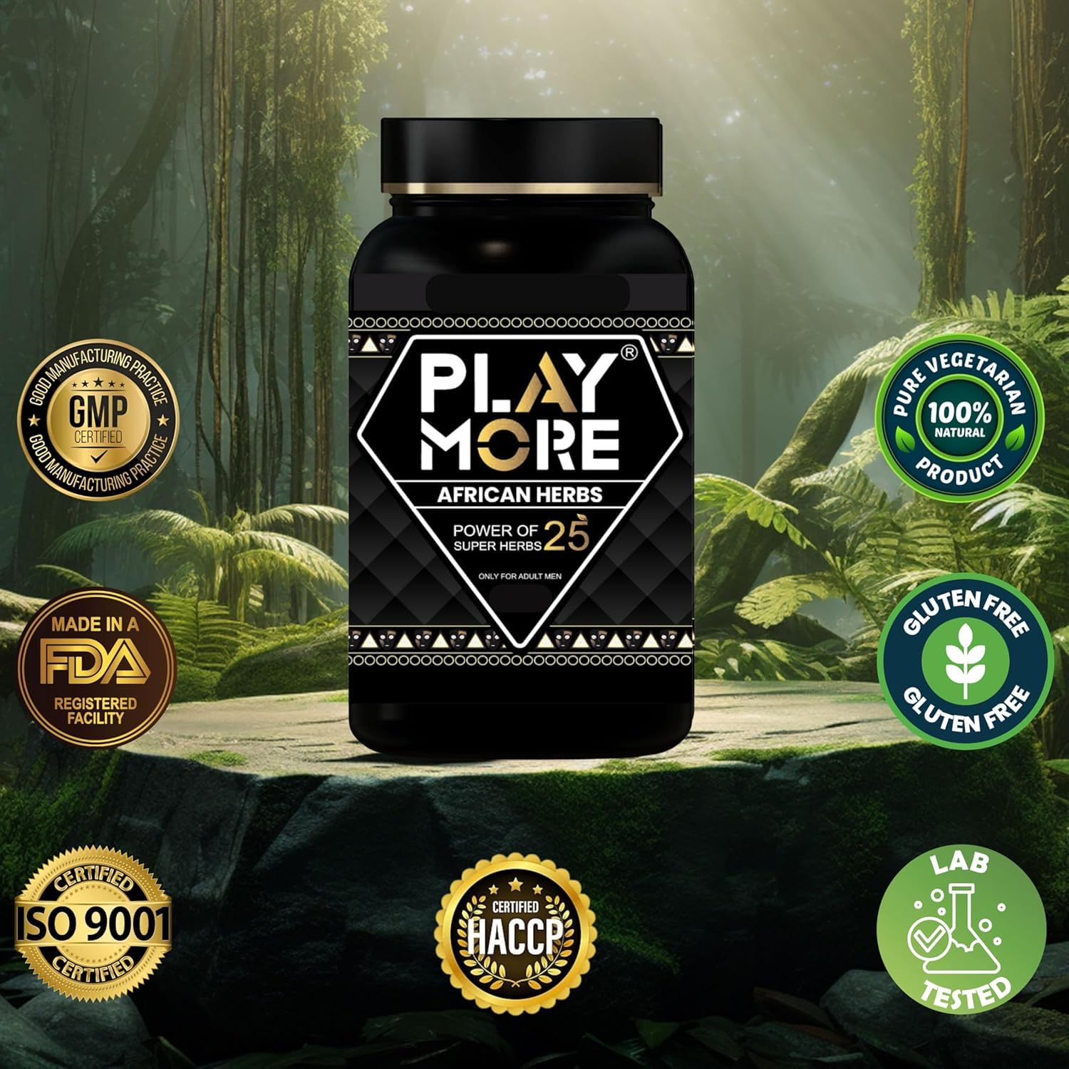 Play More African Herbs Powder for Men 150g | Herbal Wellness Supplement for Adult Men | Power of 25 Super Herbs | Daily Vitality & Energy Support Powder — Amazon image 2