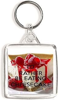 I'd Rather be Eating Cheesecake - Square Keyring
