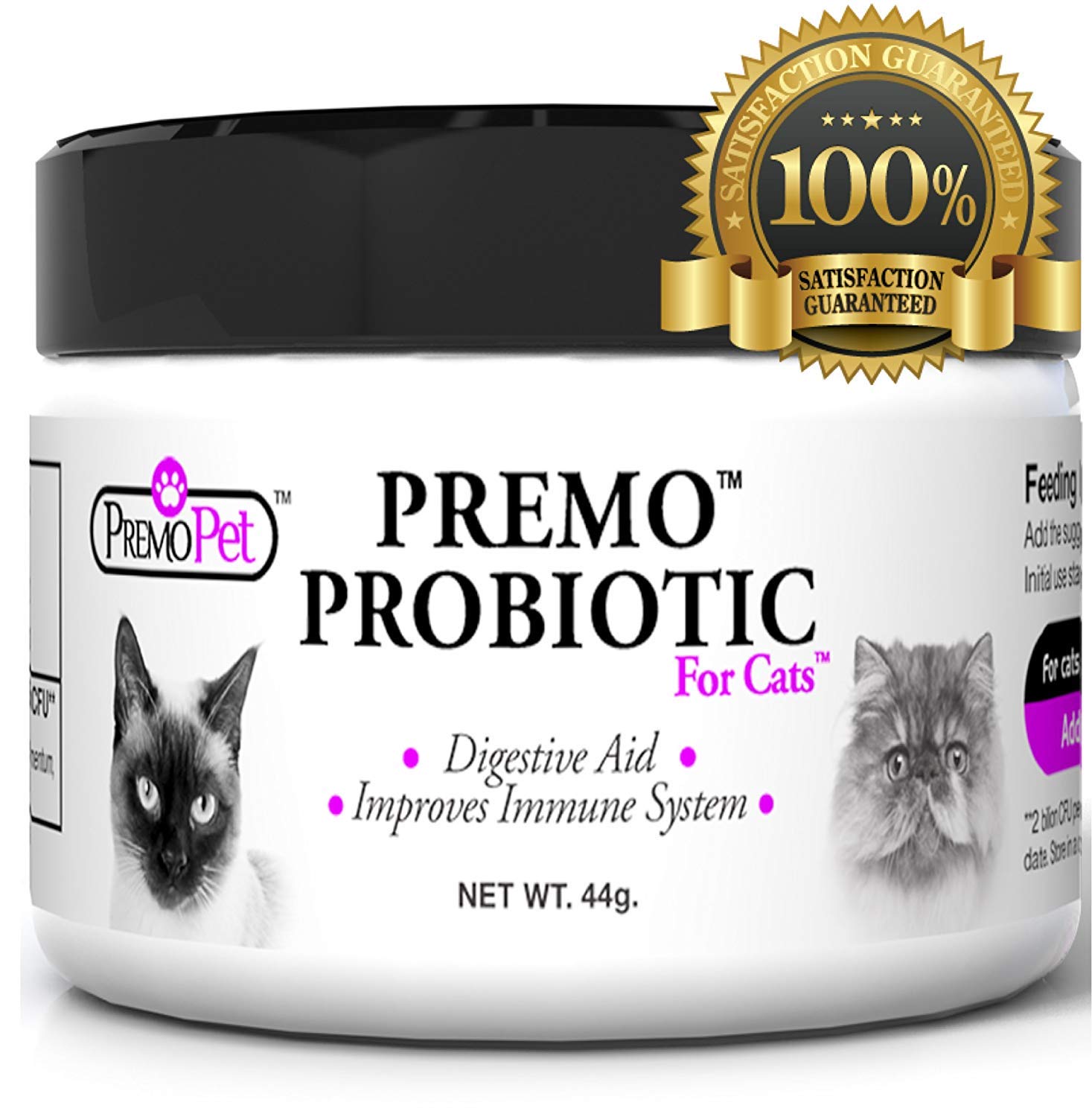 PROBIOTIC for Cats 120 Servings Premo Pet Digestive Aid Plus