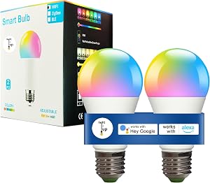 LIGHT IT UP I Smart WiFi LED Bulbs I 16 Million Colours I Voice Control with Alexa & Google Assistant I Music Sync I 2-Pack