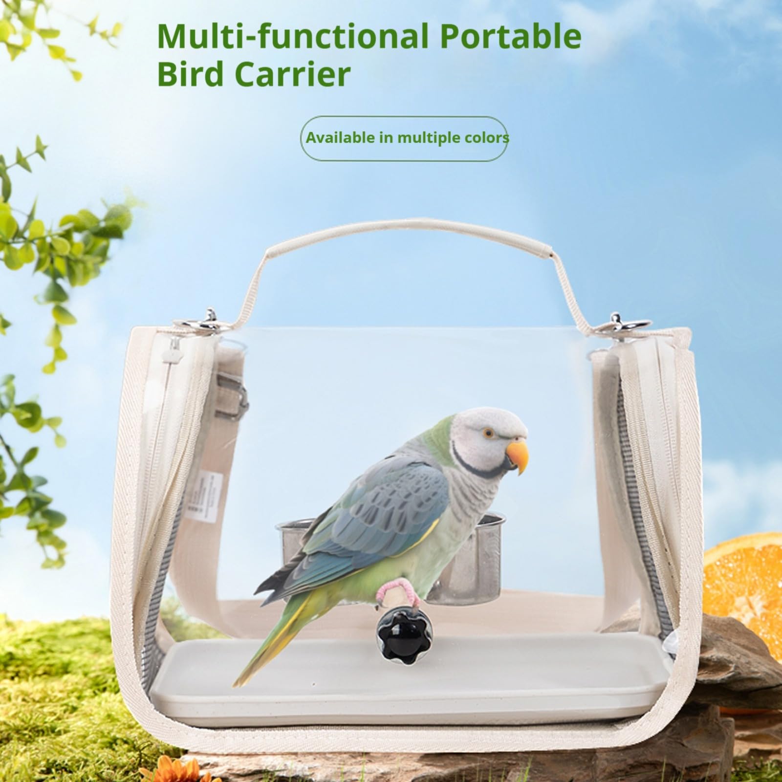 Cage de Transport aviaire,Sac de Transport pour Oiseau avec perchoir | Cage légère pour Perruche - Perroquet, Calopsitte, Cacatoès, Perruche, Conure, Voyage Extérieur, Camping, Road Trip