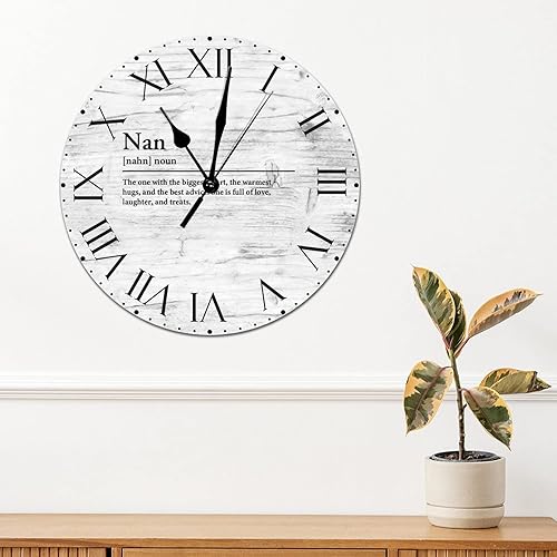 Miniatura 99 de Reloj de pared de PVC con definición de cuñado, reloj de pared redondo con citas espirituales, números romanos, tipografía, arte de pared, 8.8