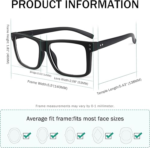 Miniatura 3 de Eyekepper Gafas de lectura fotocrómicas de transición de gran tamaño, marco grande, color negro +1.0