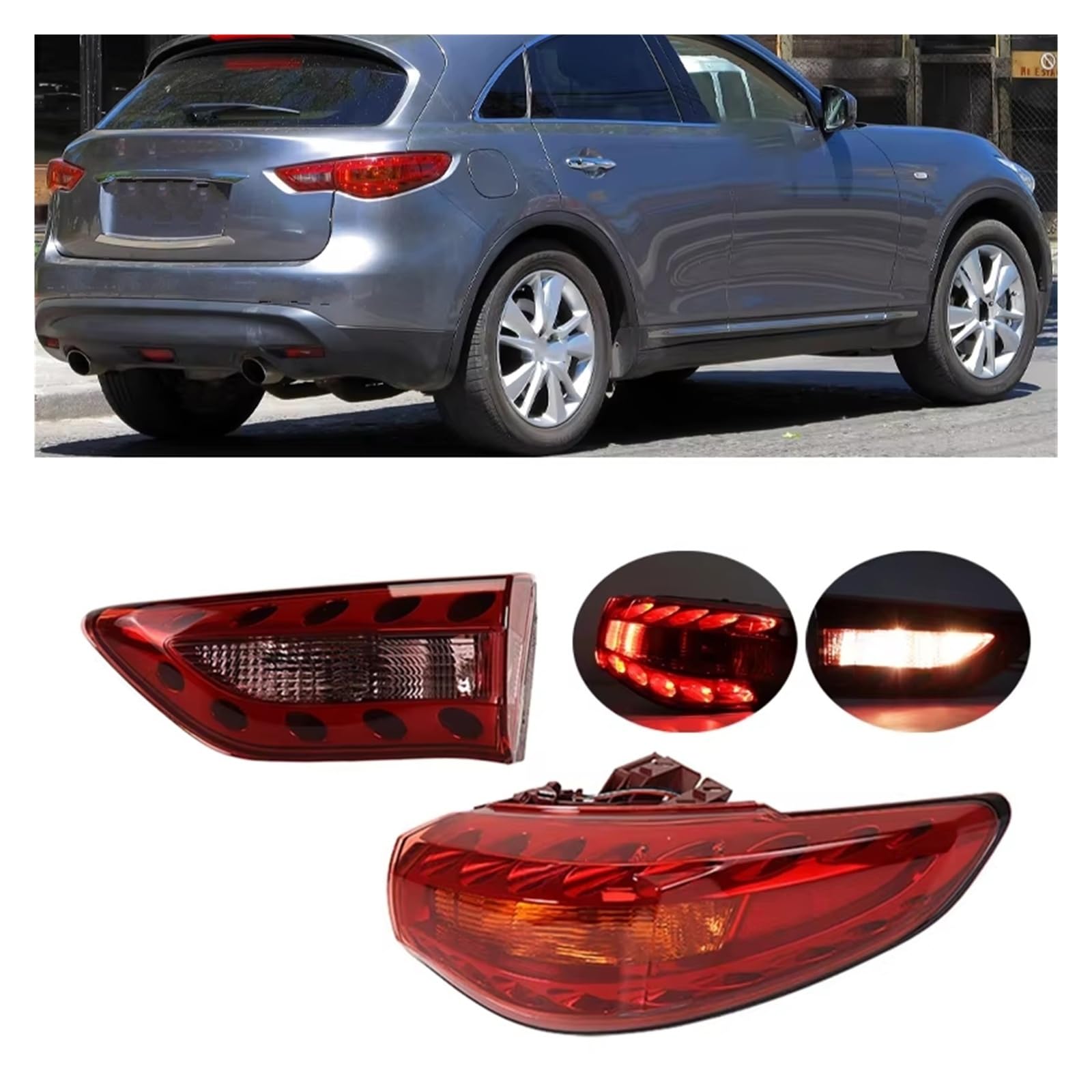 Faro Trasero Para Para FX35 Para QX70 2008 2009-2017 LED Montaje De Luz Trasera Coche Lámpara Señal Giro 26540-1CH0A 26550-1CH0A