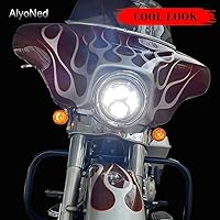 Vista 7 de Faro delantero LED de 7 pulgadas para motocicleta con kit de lámpara DOT y soporte de montaje, compatible con Harley Davidson Fatboy Street Glide