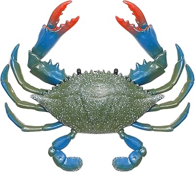 Fake Plastic Crab, 6 Inch Artificial Blue Crab Figurine | Real Looking, For Aquarium, Home Party Decor