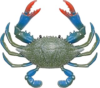 RAYNAG Fake Plastic Blue Crab, 6 Inch Simulated Sea Animal Crab Figurine for Aquarium, Home Party Decor