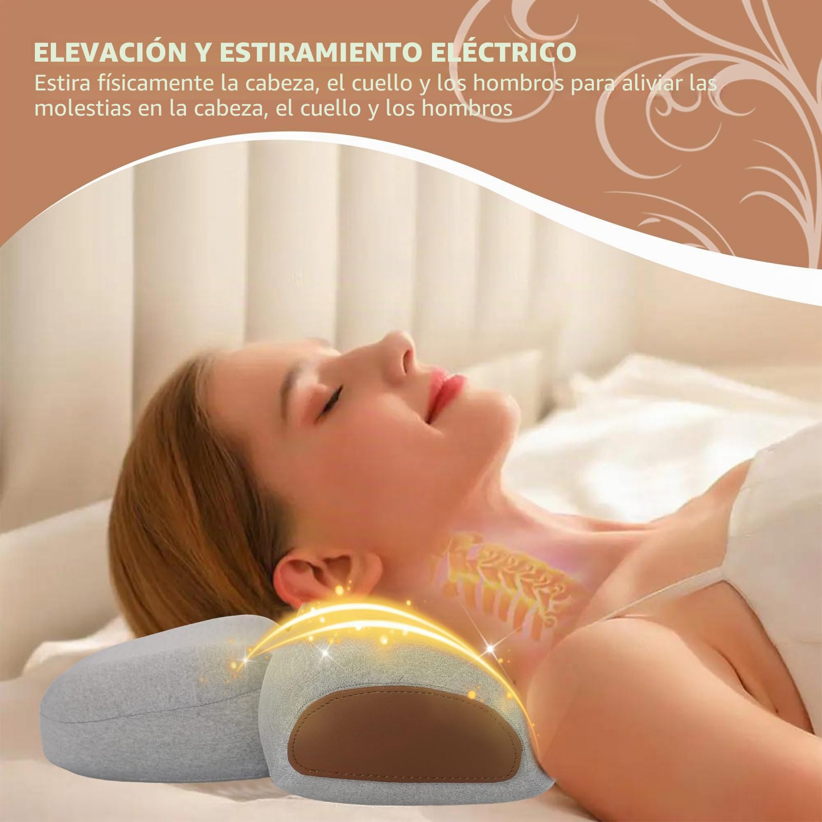 3 en 1 Juego de Masajeador de Cuello y Almohada, Juego de Masajeador de Espalda y Cervicales con Vibración y Tracción, para Casa y Oficina Alivio del Dolor de Tejidos Profundos (Negro)