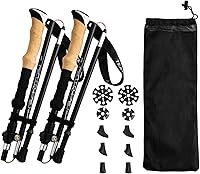 NightCat Aluminum 7075 Trekking Poles: Lightweight Foldable Collapsible Walking Sticks for Hiking, Backpacking, Climbing - 2 Pack