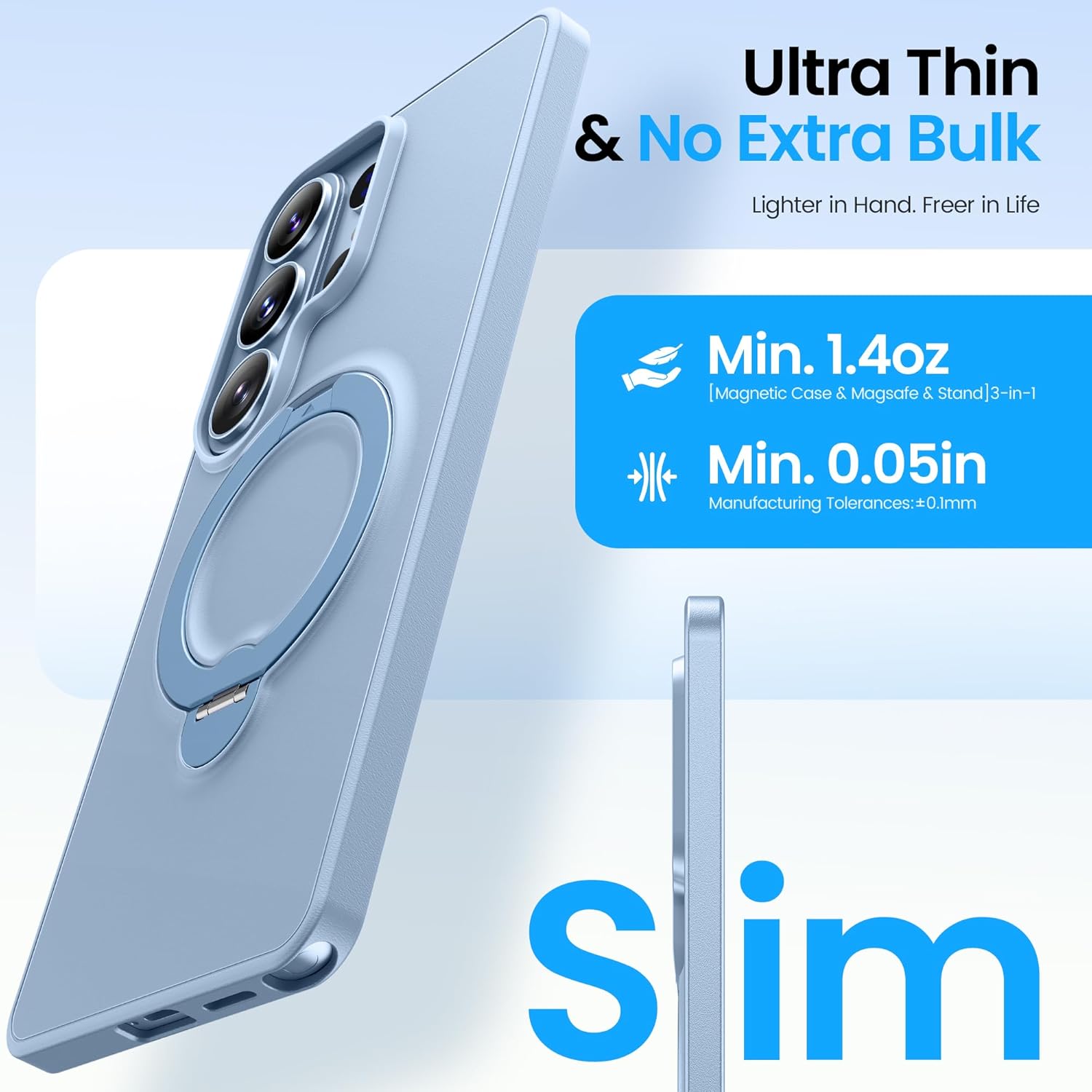 GolbinBox for Samsung Galaxy S26 Ultra Case with 360° Spin Magnetic Stand,[Compatible with MagSafe],[Military Drop Protection], Shockproof Slim Lightweight Protective for S26 Ultra Case, Blue