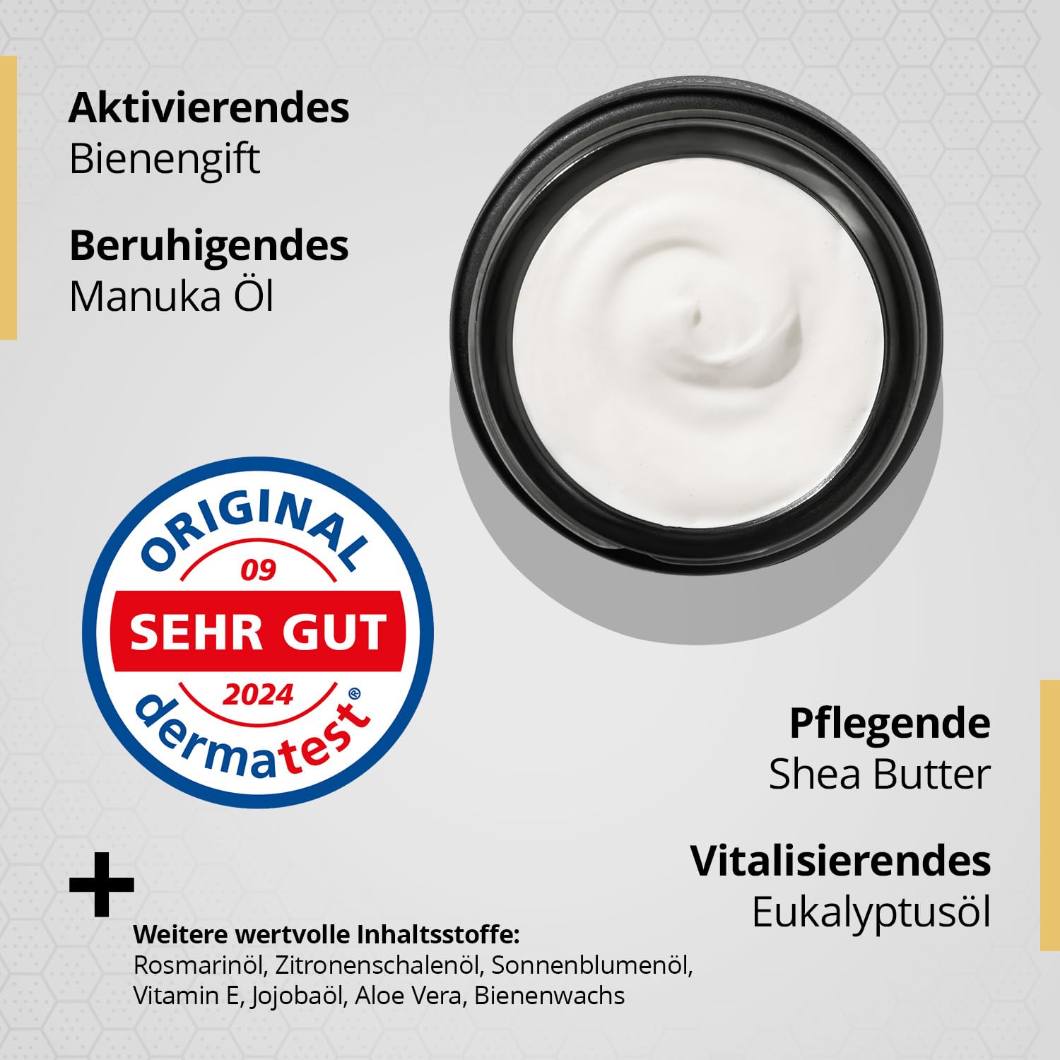 maorika Bienengiftsalbe mit Manukaöl (Kühlend & beruhigend) - Bienengiftcreme hochdosiert mit u.a. Shea Butter, Eukalyptus, Aloe Vera, Rosmarin & Zitronenschalenöl