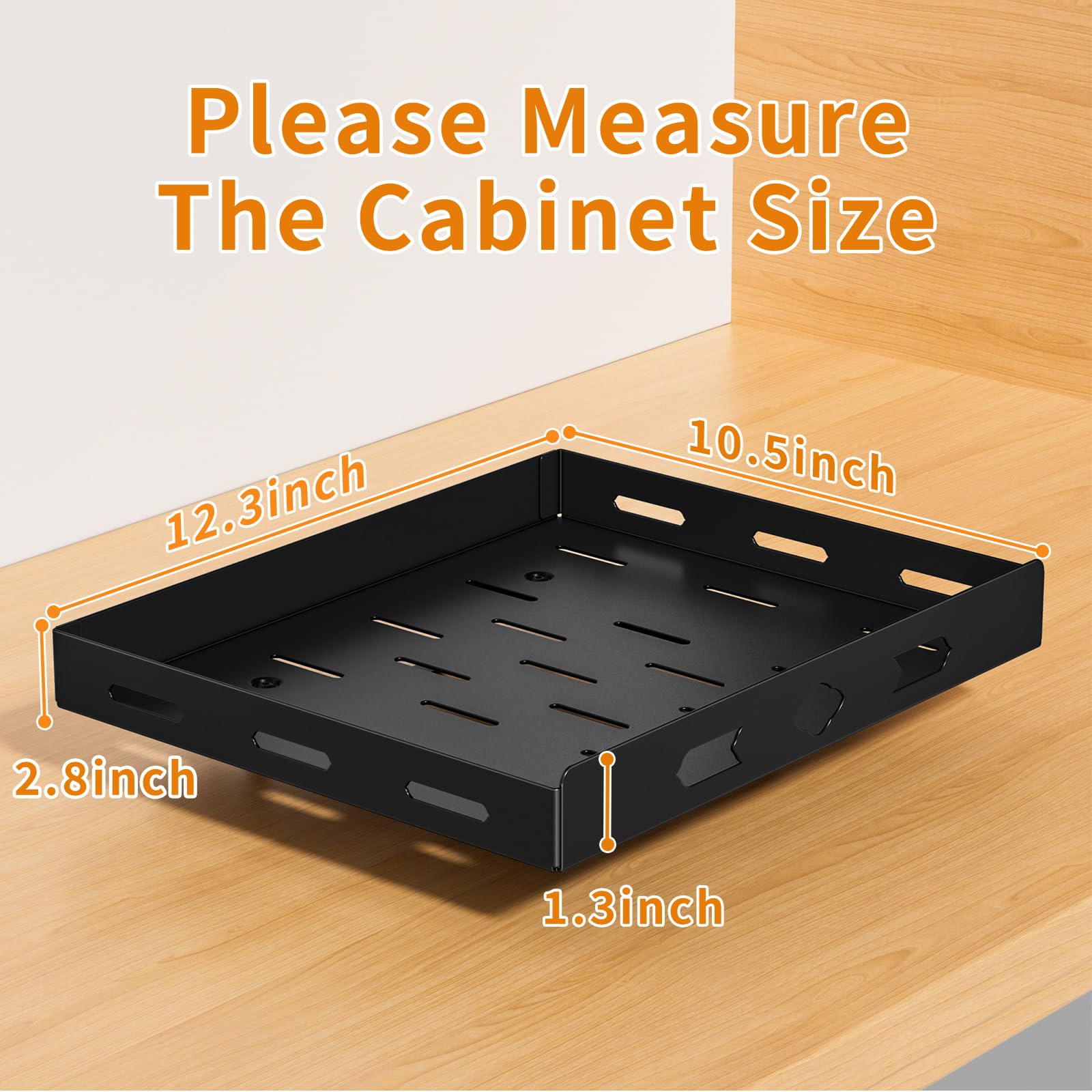 MAYZOLOP Kruidenrek voor Keuken, Telescopische Organizer Lade voor Binnen van Keukenkasten, Zwart - 32 x 26,8 x 7,5 cm