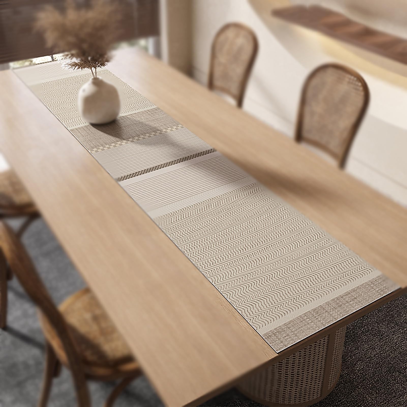 Chemin de table PU imperméable lavable d'un coup d'éponge noir