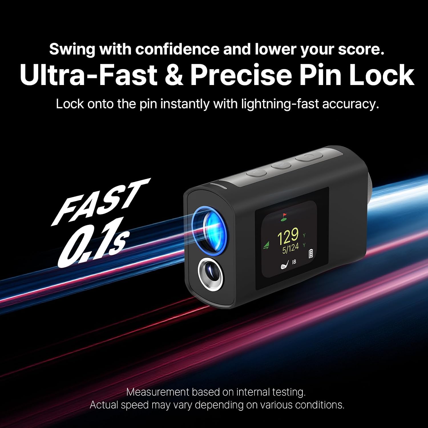 FineCaddie UPL2000 Golf Rangefinder with Slope, Dual Display (External LCD & Viewfinder), 0.1s Measurement, Fast Pin Lock with Vibration, 1125-Yard Range, ±1 Yard Accuracy, Lightweight 4.0 oz