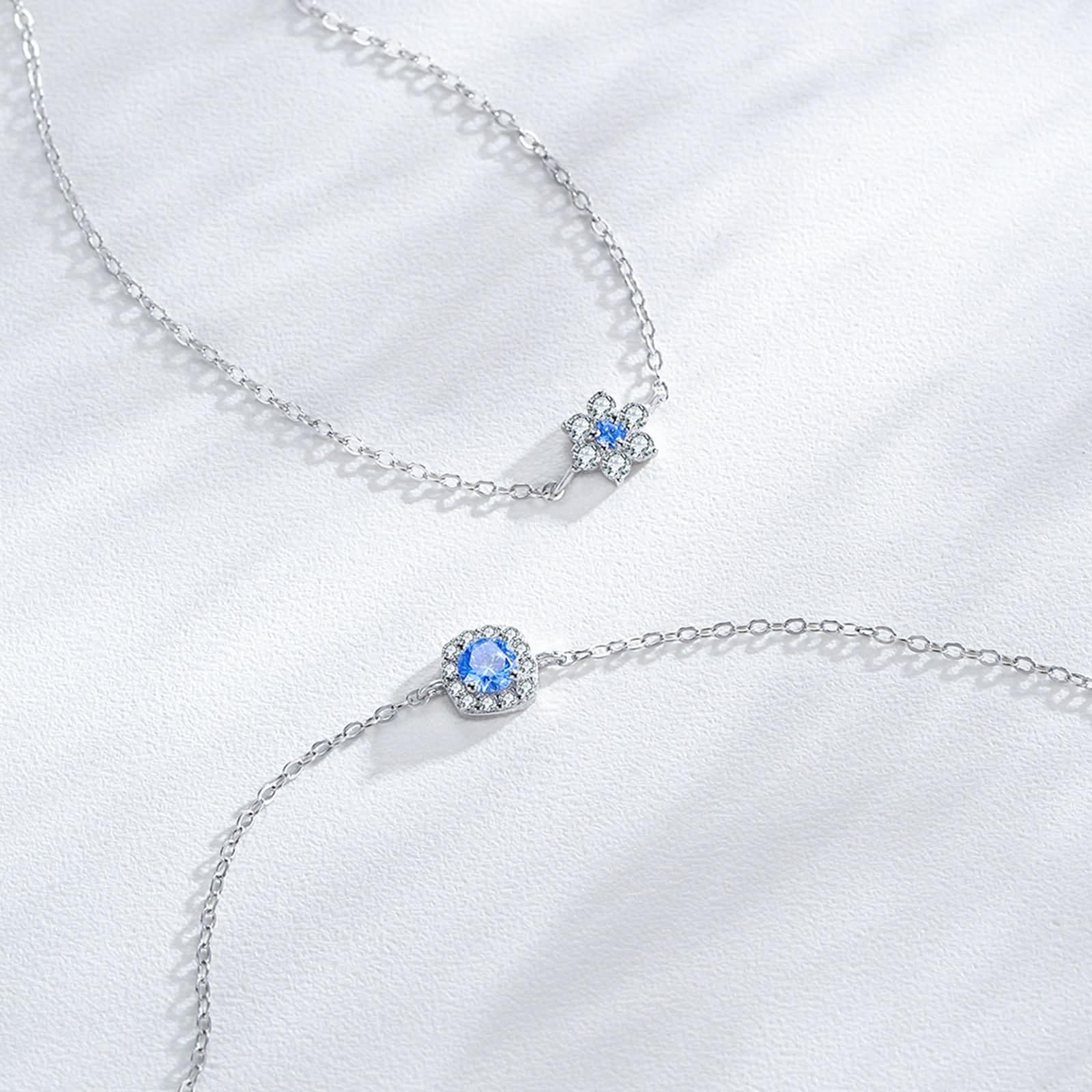 Elegancka damska bransoletka, vintage, kwadratowa zawieszka z topazem i diamentami, białe złoto