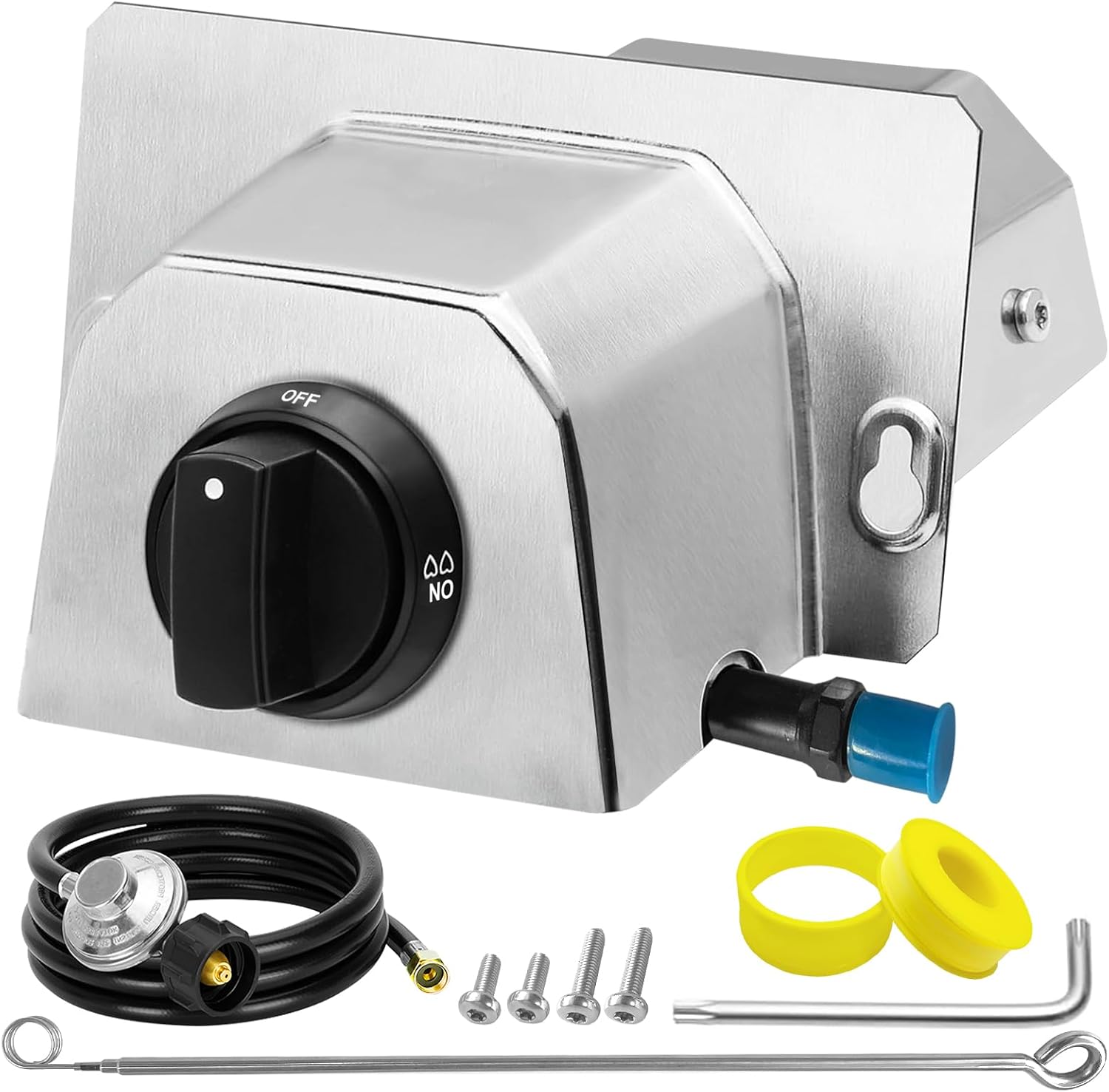 Pizza Oven Accessories, Pizza Oven Gas Burner Attachment, Outdoor Pizza Oven Accessory for Karu 12/12G/12-Inch Models Pizza Oven Propane Burner, Propane Conversion Kit with 5FT Hose & Regulator.