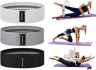 Resistance Bands for Working Out, 3 Pack Fabric Exercise Bands for Women & Men, Hip Bands for Glutes, Legs & Booty, Pilates, Yoga, Squats, Home Gym & Fitness Training, Light Medium Heavy