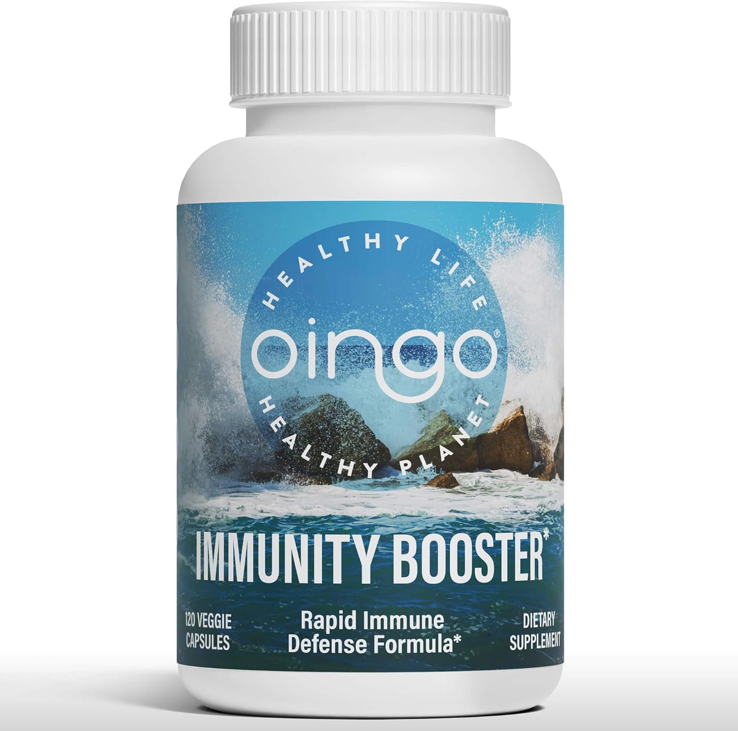 Immunity Booster Capsules, Vitamin C, Vitamin D3, Zinc, and Quercetin, 60 Capsules