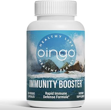 Immunity Booster Capsules, Vitamin C, Vitamin D3, Zinc, and Quercetin, 60 Capsules