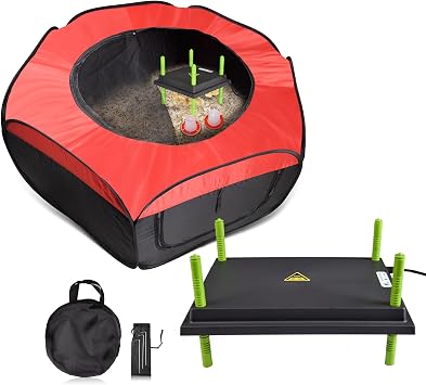 Brooder Box for Chick Starter Kit & 16 x 24inch Chicken Brooder Heater Plate for Chicks with Adjustable Height & Angle with Ideal Size Brooding Chick, Duck and Quail Bundle Set