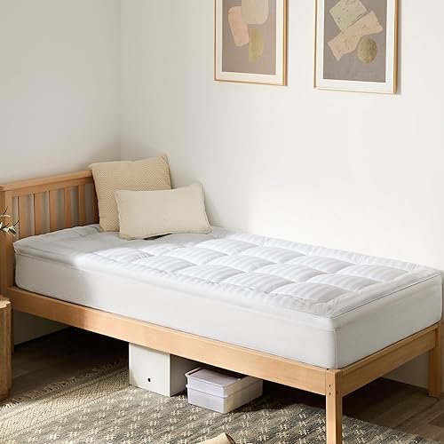 Cubrecolchón Pillow Top grueso Twin XL para artículos esenciales de dormitorio universitario, protector de cama con cubierta de algodón 100%