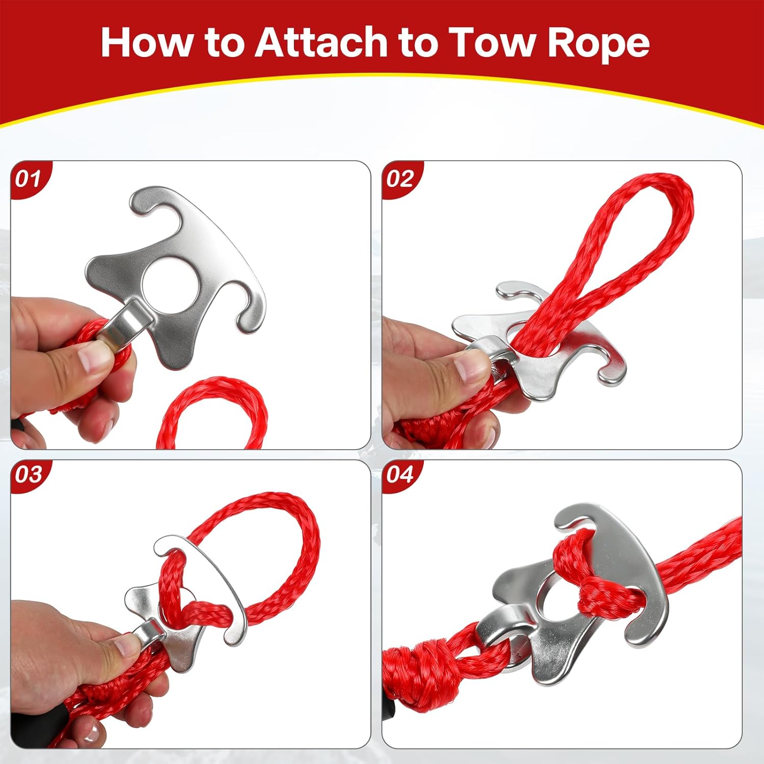 Self Centering Tow Harness for Watersports with Foat Ball, Heavy Duty Boat Tow Harness with Stainless Steel Quick Connector and Stainless Steel Rider