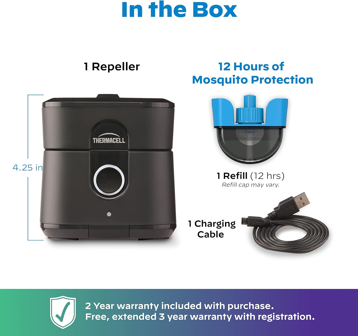 Thermacell Mosquito Repellent Radius Zone, Gen 2.0, Rechargeable, Includes 12-Hour Mosquito Repellent Refill, No Candle or Flame, Easy to Use & Long Lasting, DEET Free Bug Spray Alternative