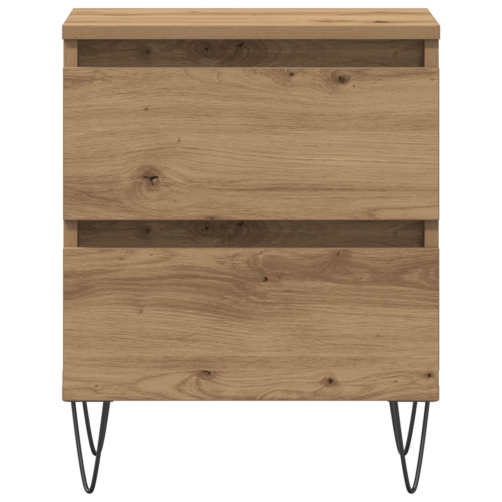863485 Stoliki nocne, 2 sztuki, dąb rzemieślniczy, 40 x 35 x 50 cm, inżynieryjne drewno, stoły z szufladami, szafka pomocnicza, stolik nocny, organizer do przechowywania