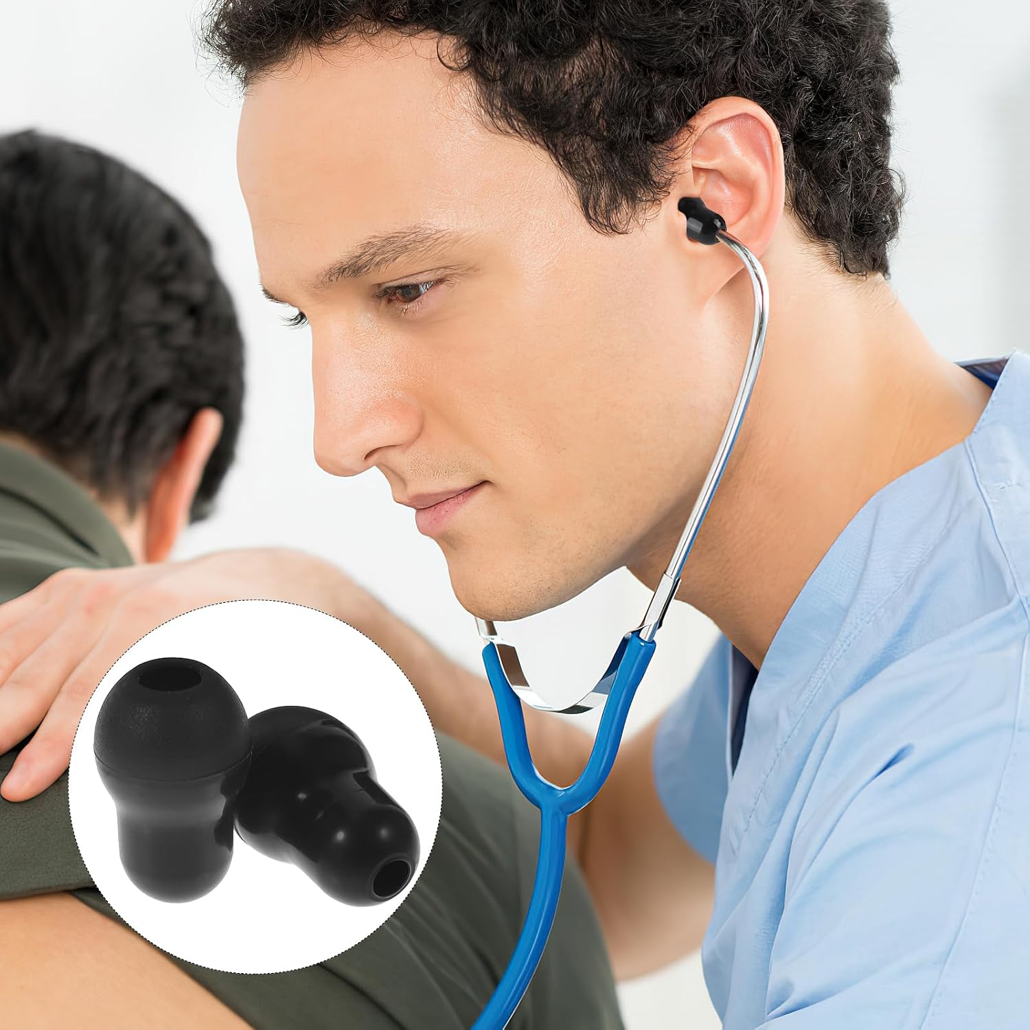 Veemoon 10 Pack Silicone Stethoscope Ear Tips Soft Replacement Ear Plugs for Most Stethoscope Brands Comfortable Earphone Pads for Hospital and Clinic Use