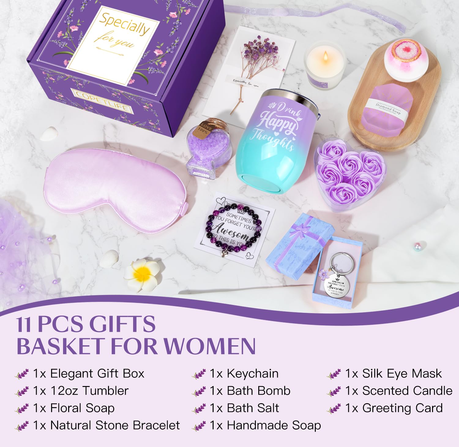 Birthday Gifts for Women, Get Well Gifts Basket for Women, Self Care Gifts Relaxing Spa Gift Set for Her, Christmas Mothers Day Gifts for Mom, Best Friend, Girlfriends, Wife, Sister and Coworkers - Image 2
