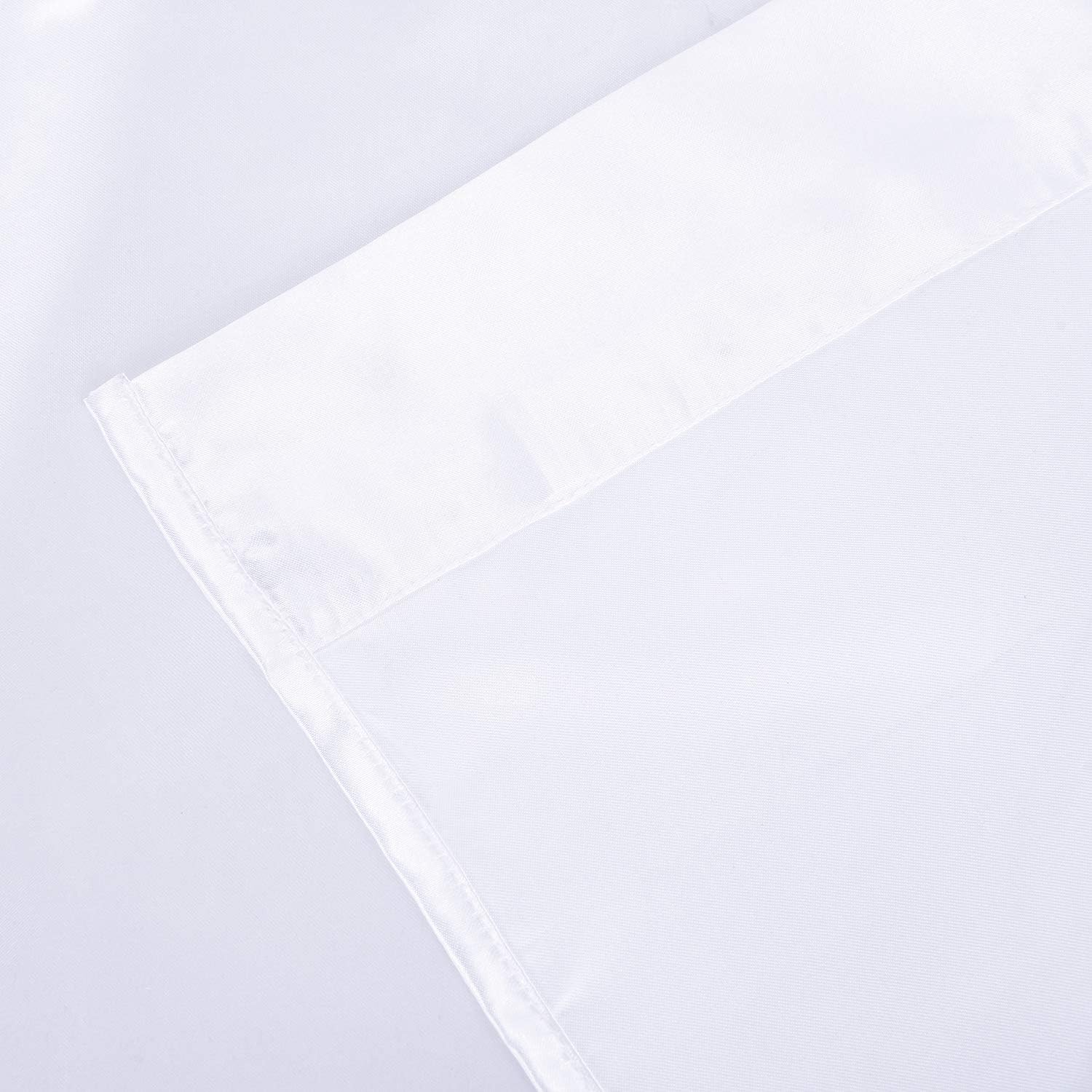 LITHER Full Size Satin Sheets Set White, Deep Pockets Fitted Sheet, Silky and Breathable Luxury Bed Sets