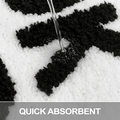 Miniatura 3 de Lukinbox Tapetes de baño de lujo, microfibra suave absorbente de agua, tapete de baño para baño, color blanco con texto en inglés You Look Good,