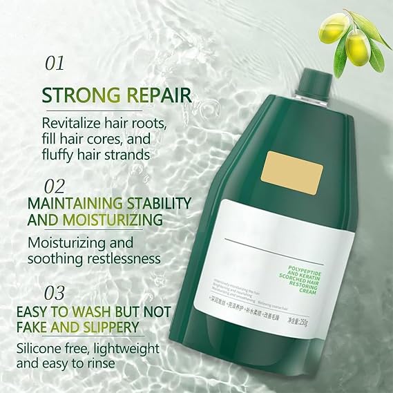 Keratin Polypeptide Hydrating Smoothing Hair Damage Repair Cream Keratin Polypeptide Hair Restoring Cream (1pcs)
