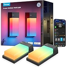 Govee Outdoor Wall Light, 1500LM Smart RGBIC Porch Lights Outdoor with 45 Scene Modes, IP65 Waterproof for Outdoor Decor, DIY, Wall Sconce Works with Alexa, Google Assistant and Matter, 2 Pack