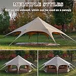 TOMOUNT Canvas Bell Tent for Camping Glamping 10 Person Wall Tent with Stove Jack, Family Yurts for All Year Living