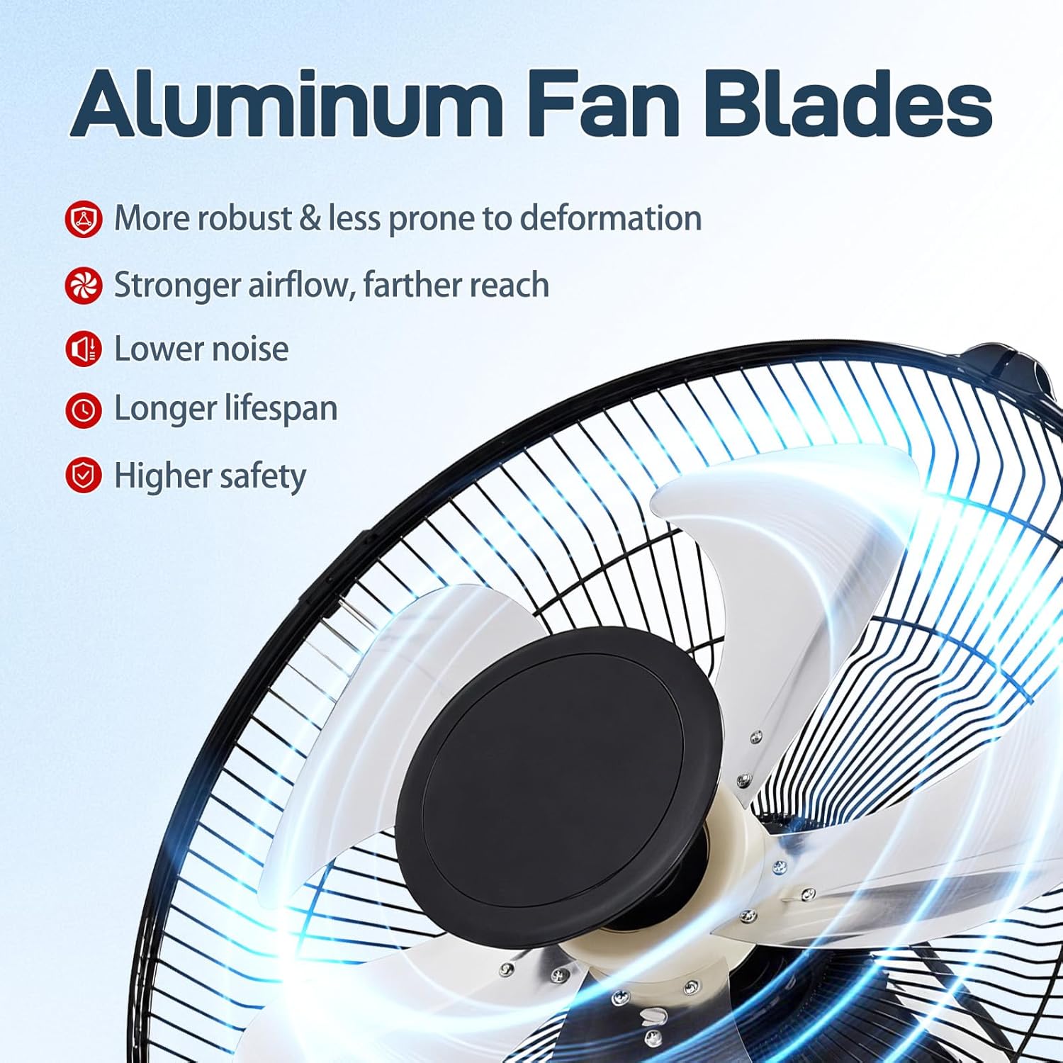 Winado 16 inch Oscillating Wall Mount Fan, Quiet 3-Speed Indoor Fan with 60° Adjustable Tilt, Pull-Chain Easy to Control, Space-Saving Cooling for Home, Office, Greenhouse