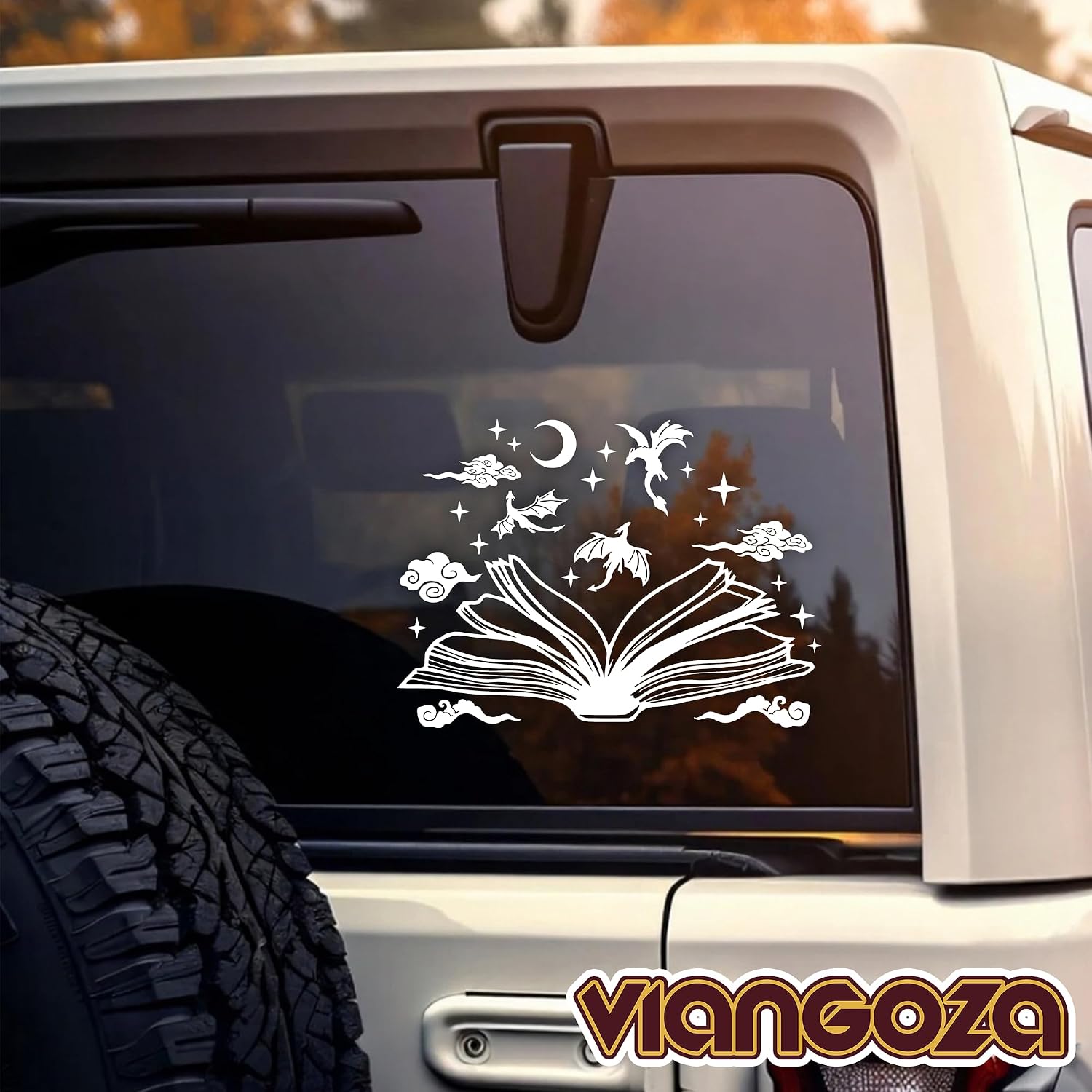 Book Dragon Car Decal Funny Acotar Fourth Wing, Bookish Fantasy Decals Vinyl Waterproof 8 inch Bumper Sticker for Trucks Window, Car Accessories Decorations Gifts for Mom Dad Friend