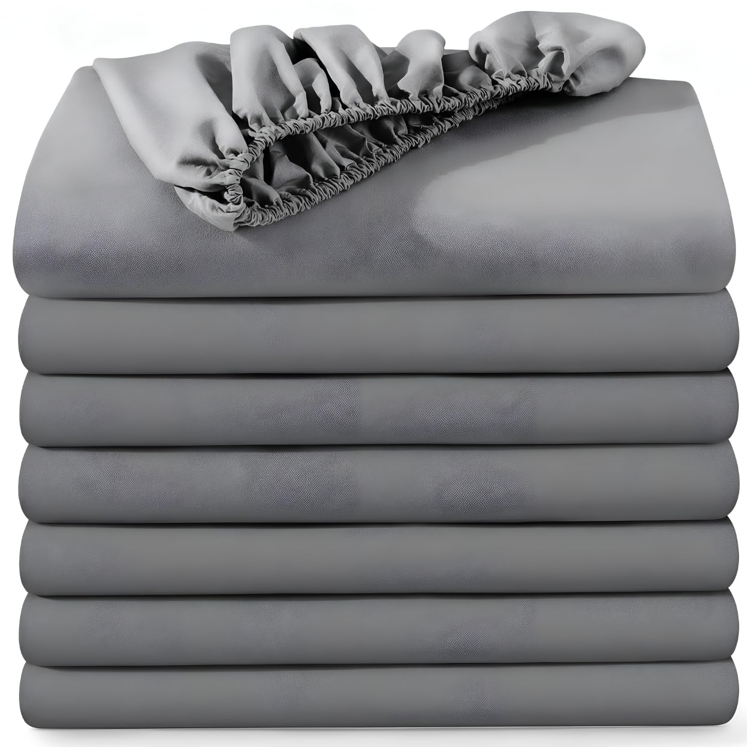 BedLooms Super King Fitted Sheet 8 Pack – Grey (180x200cm) up to 25cm Deep Bed Sheets