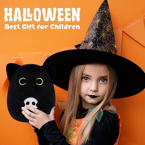 Miniatura 3 de KOPHINYE Peluche de gato negro, esqueleto de gato negro de 6 pulgadas, juguete de peluche de gatito Kawaii para niños, niñas y mujeres