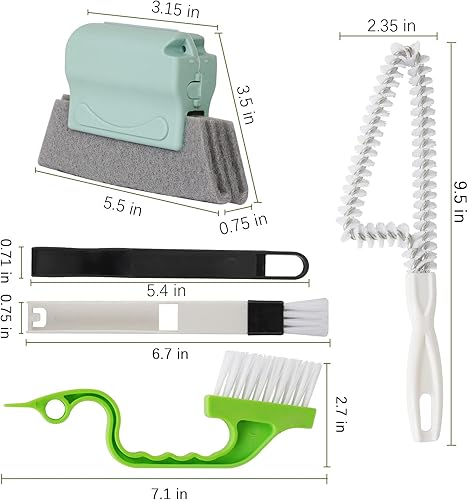 Miniatura 2 de Trycooling Herramientas de limpieza de ranura de mano Herramientas de limpieza de puerta ventana pista cocina cepillos de limpieza (4 piezas)